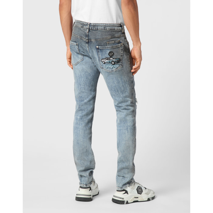 PHILIPP PLEIN Vaqueros de corte recto RACING