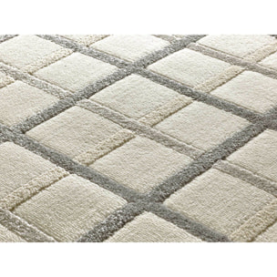 KARISMA Alfombra de cuadros con relieve gris, varias medidas disponibles.