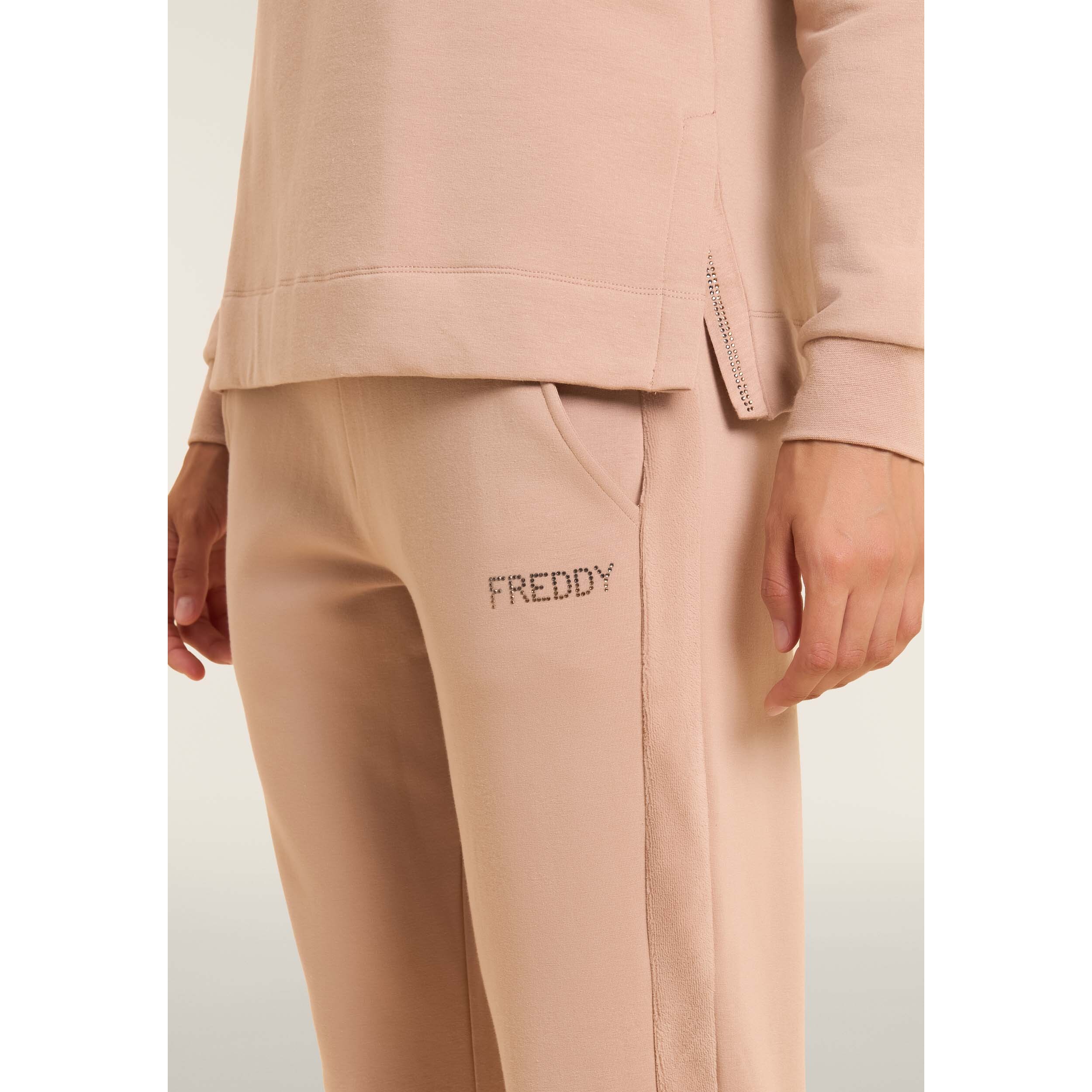 Pantaloni sportivi da donna con inserto in velluto