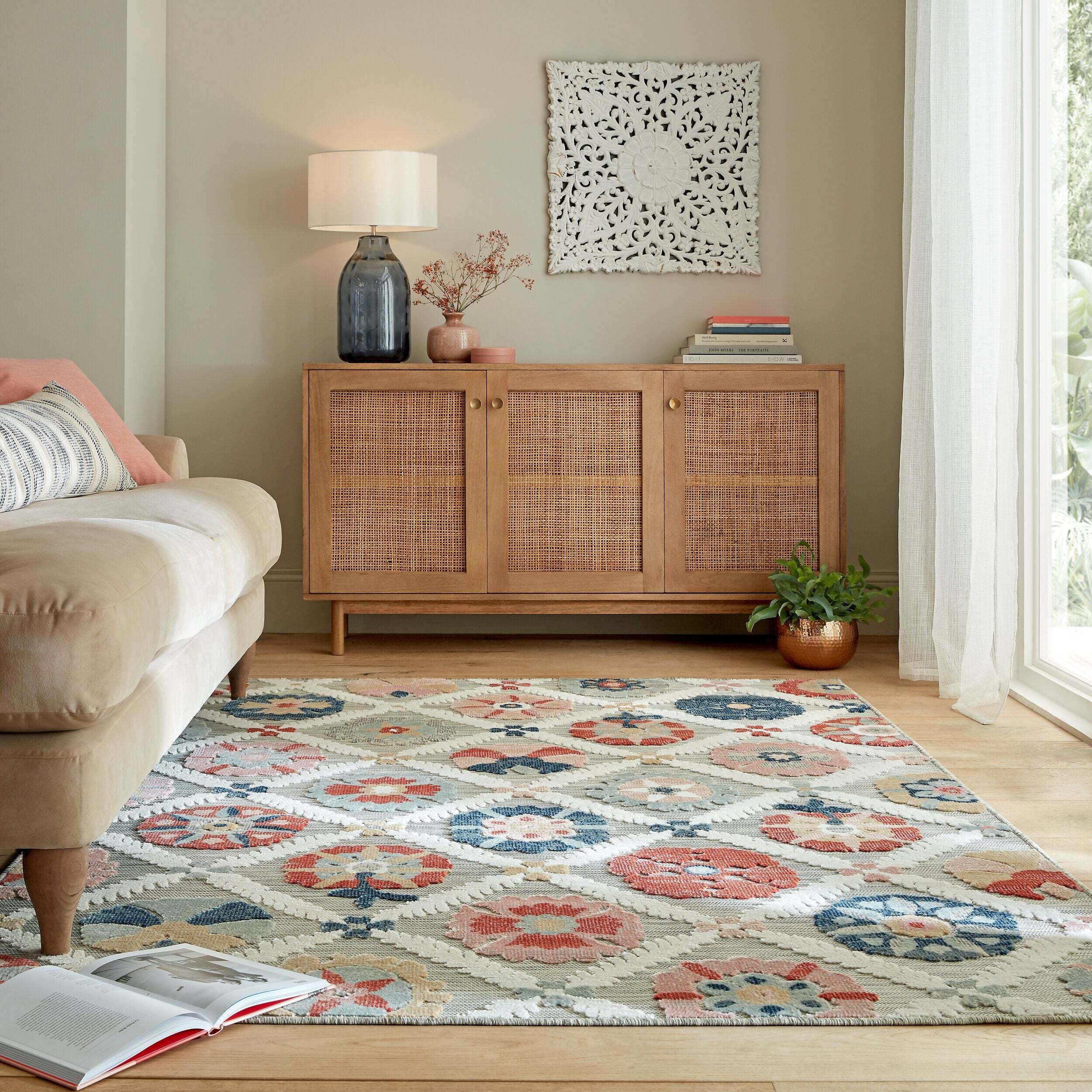 Tapis extérieur FLORA Gris