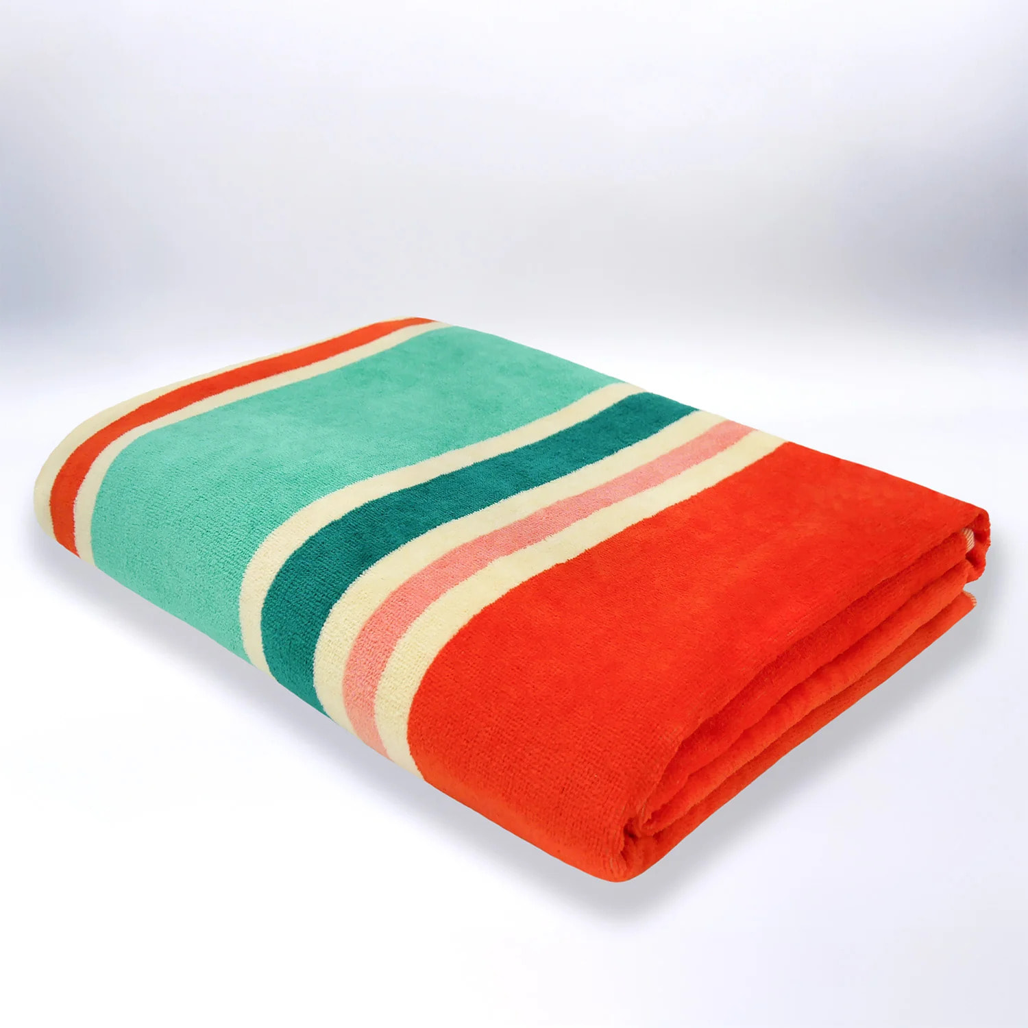 Serviette de plage XL éponge velours Jacquard Multicolore 140x180 400g/m² - Malaga