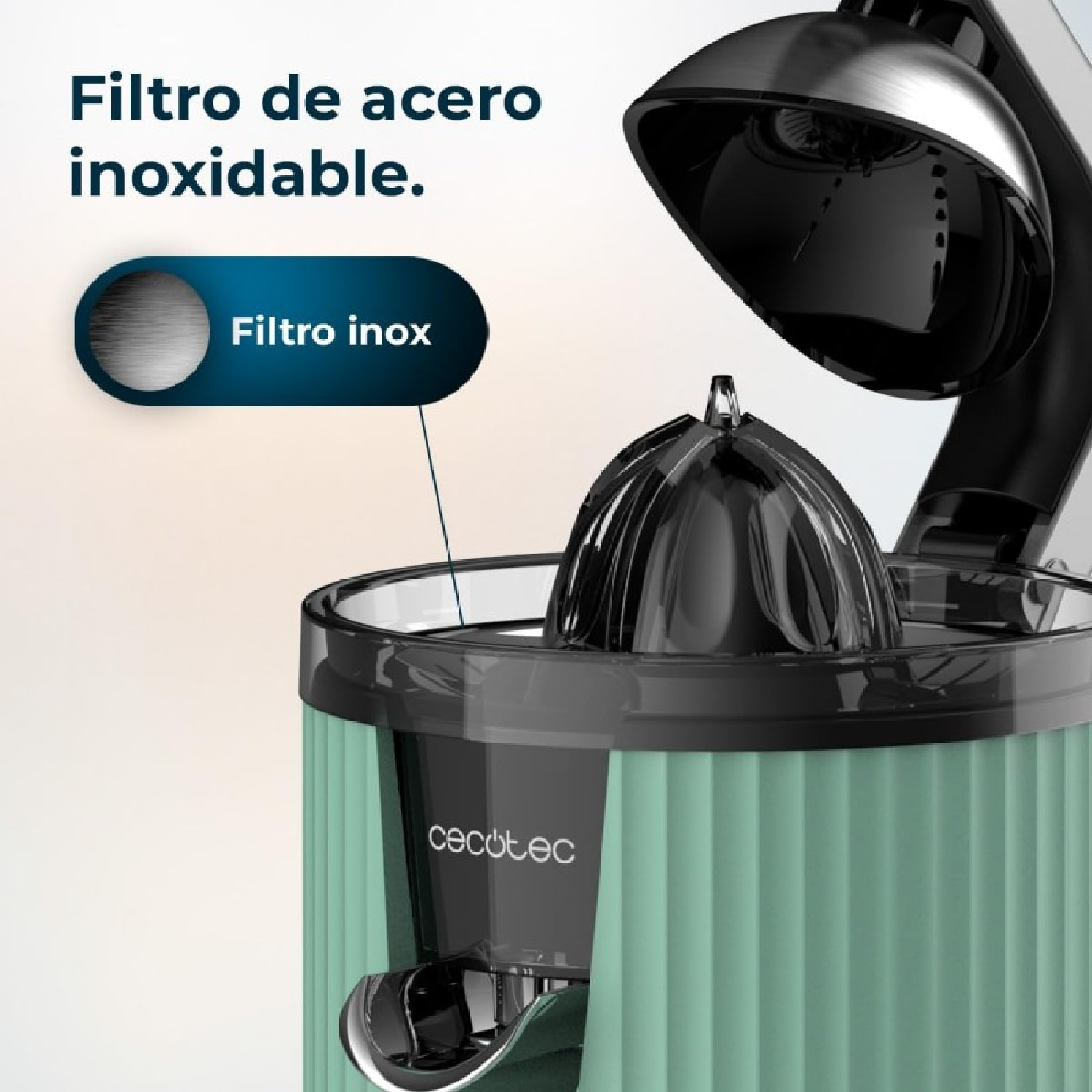 Spremiagrumi elettrici a pressione Xqueeze RetroJuice 600 Green Cecotec