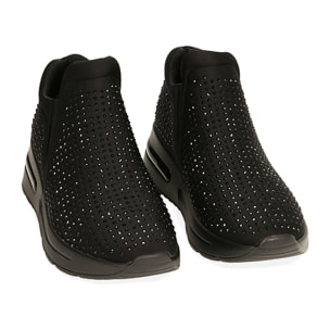 Slip on nere in tessuto