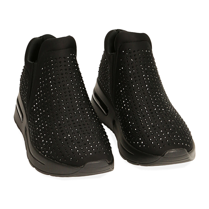 Slip on nere in tessuto
