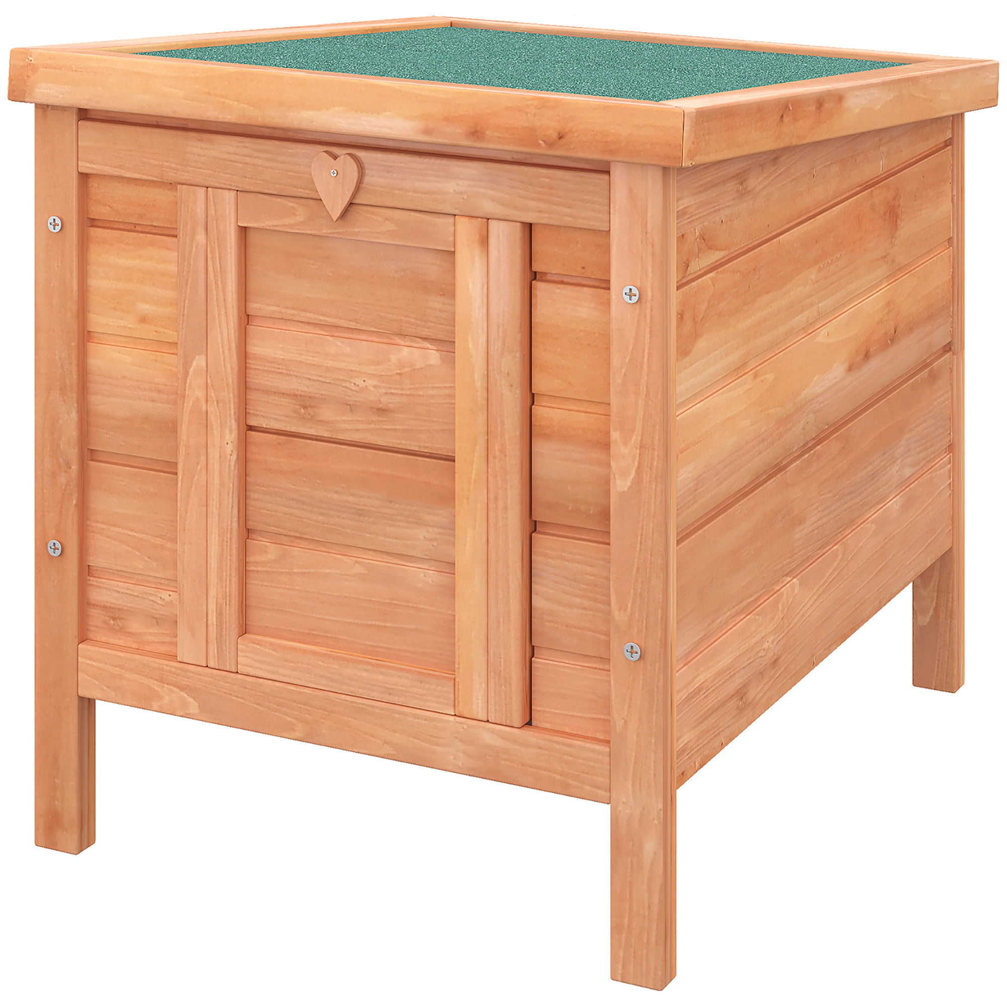 Clapier de sol niche enclos pour lapin porte rampe verrouillable 2 en 1 toit ouvrant bitumé bois sapin pré-huilé