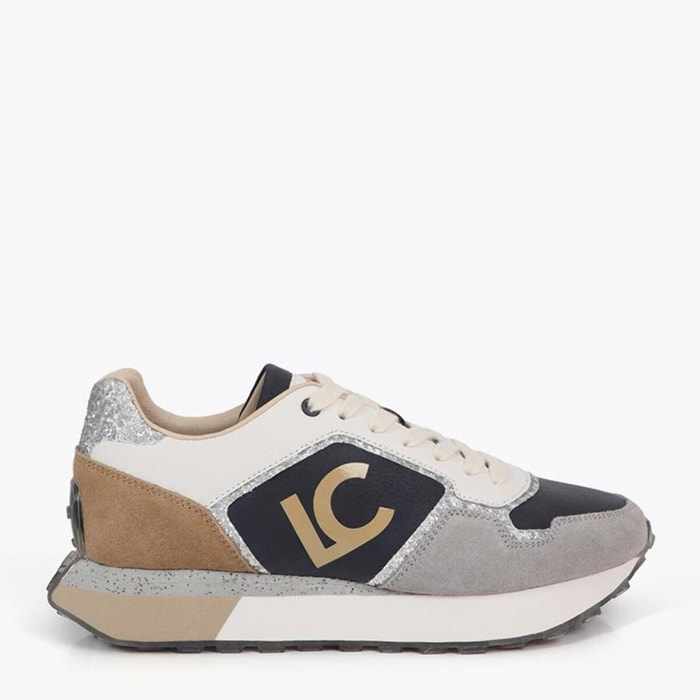 Sneaker con Suola Personalizzata e Stampa Animalier e Dettagli in Pelle