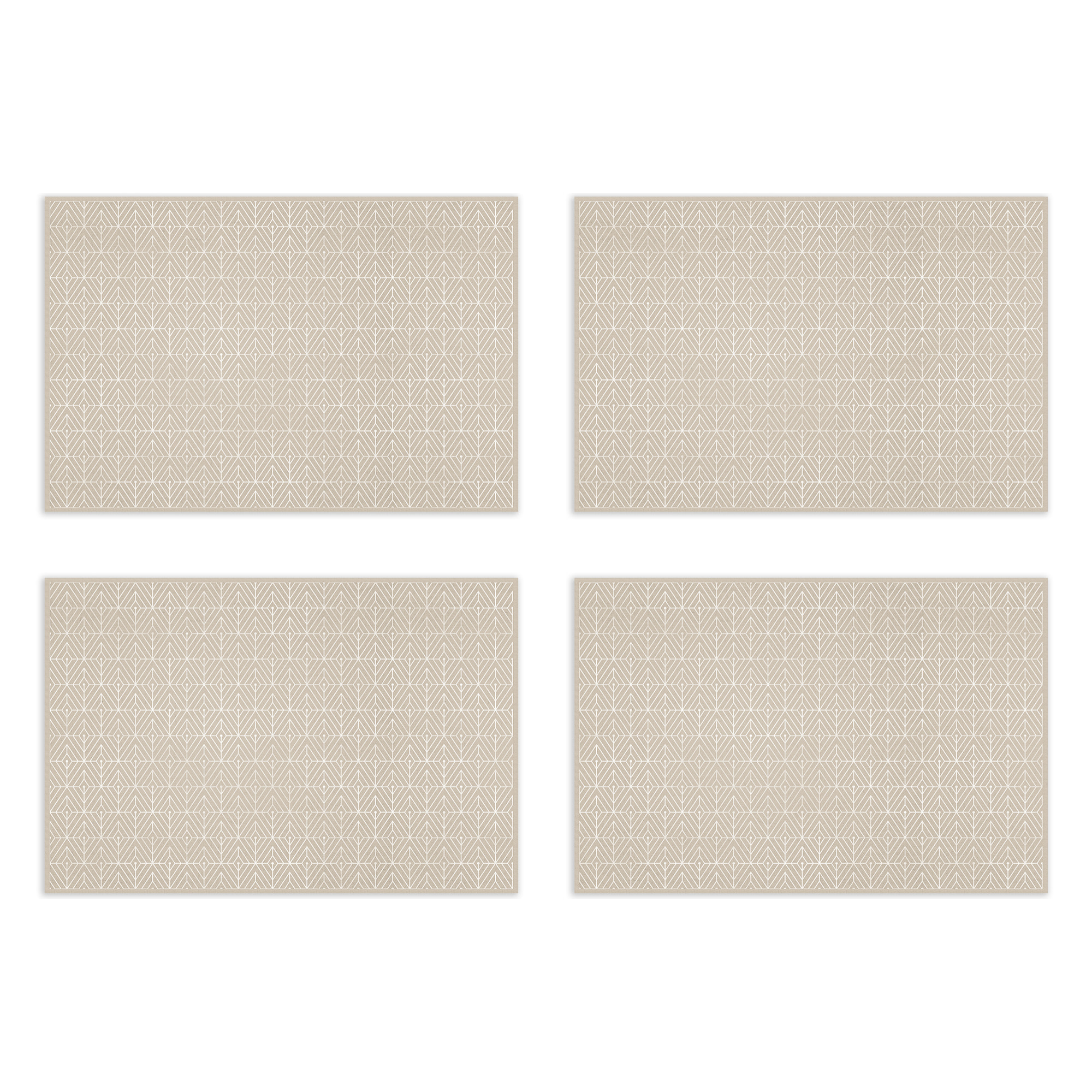 VINILIKO, set de 4 individuales de mesa Geometría beige 4u-30x45 cm