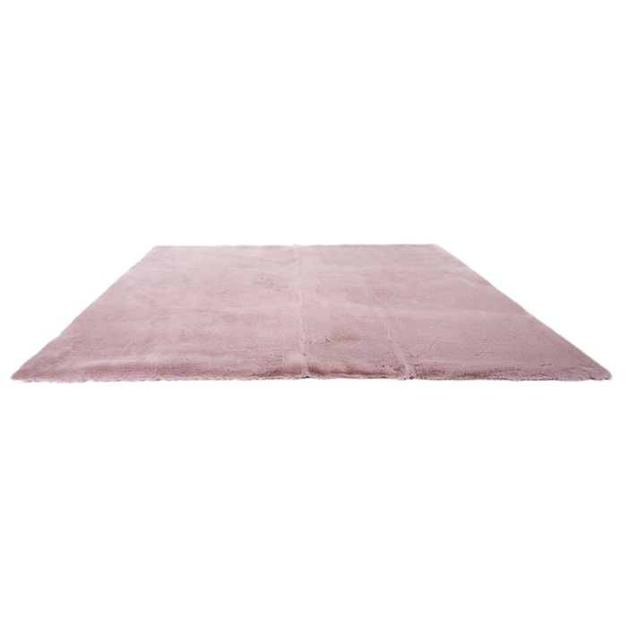 Tapis Imitation Fourrure Fin Rose 120x170cm