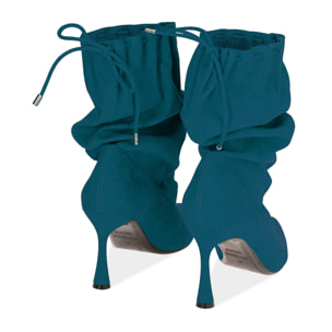 Ankle boots petrolio in microfibra, 8,5 cm