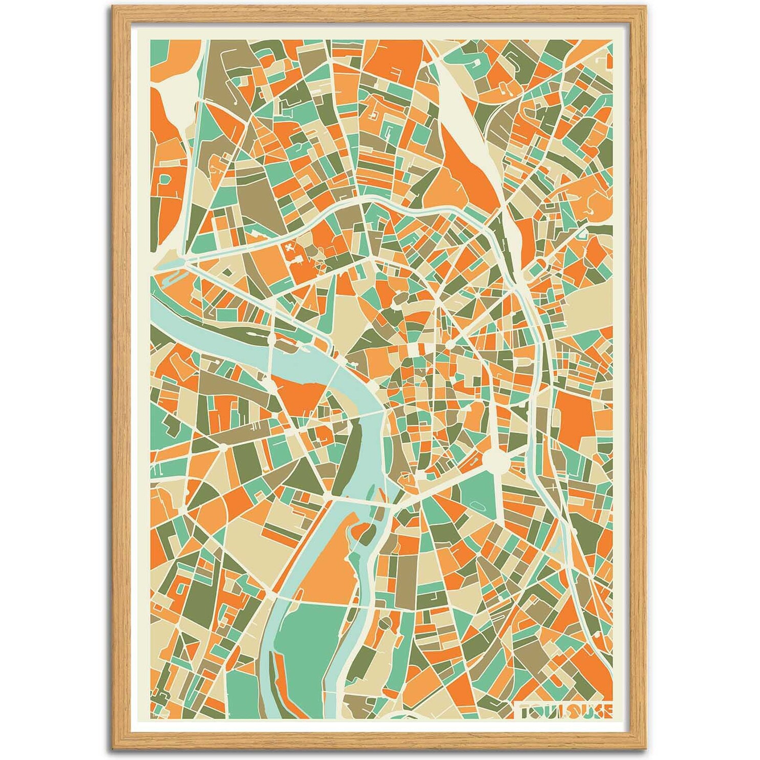Affiche - Toulouse map - Muzungu