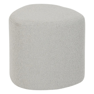 Pouf galet bouclette Estria gris 39x39cm