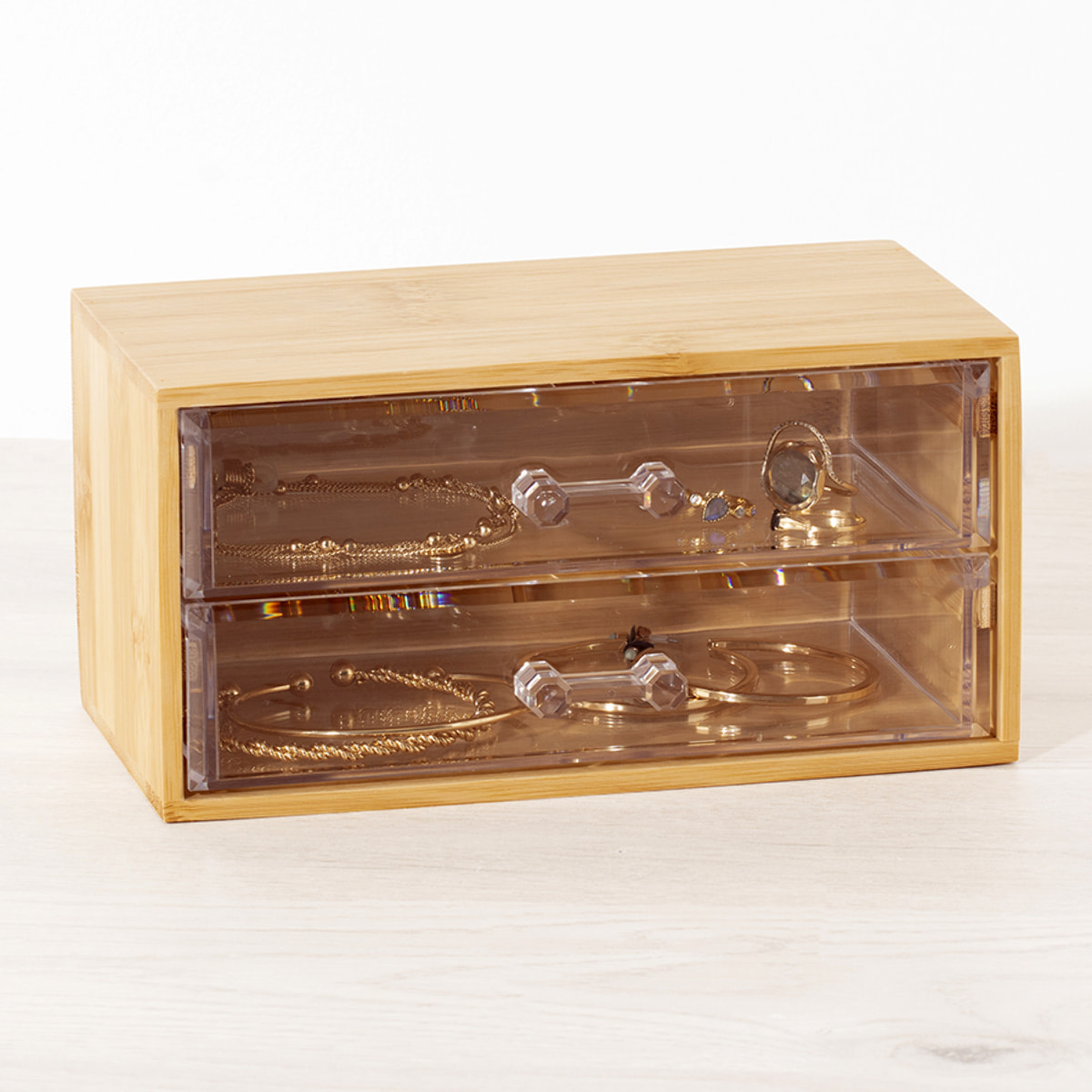 Boîte à bijoux 2 tiroirs "Selena" bambou