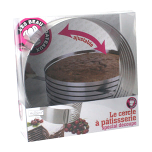 Cercle à gâteaux extensible spécial découpe en Inox