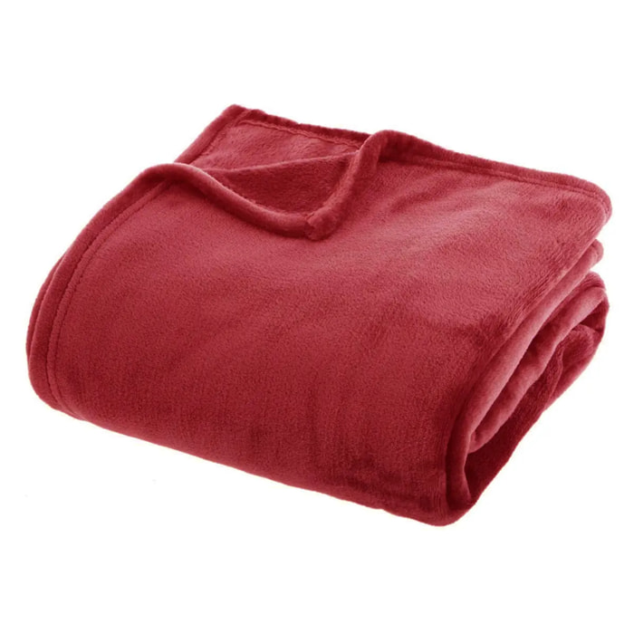 Plaid flanelle rouge 180x230cm