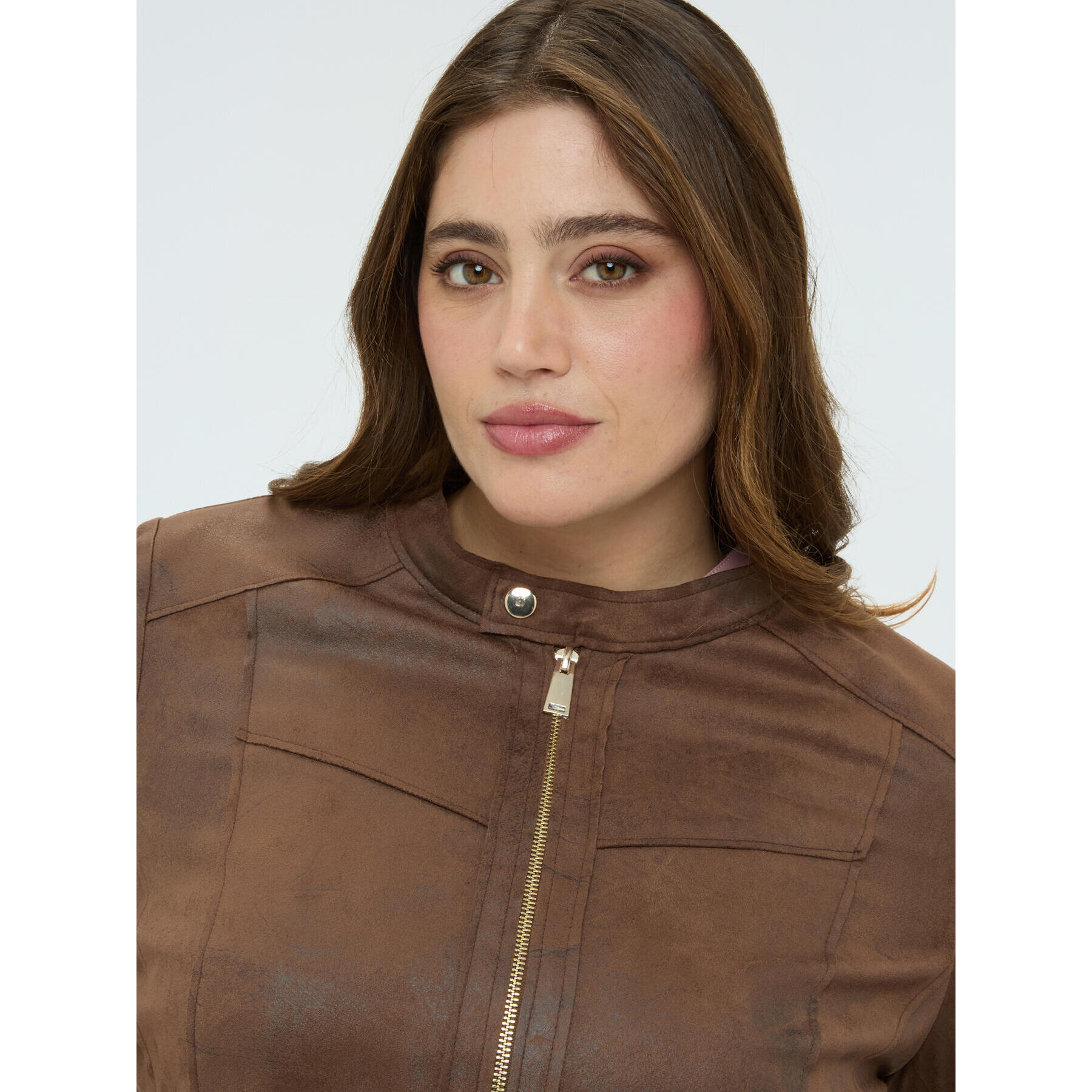 Fiorella Rubino - Giacca biker soft touch - Marrone