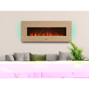 Chimenea Eléctrica Panorámica con luz LED ambiental y panel frontal MDF CHE-530 PURLINE