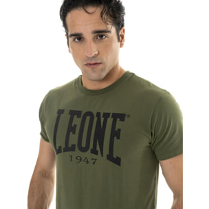 T-shirt in cotone elasticizzato a manica corta con logo grande Leone 1947 Basic