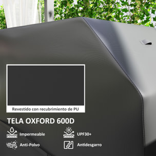 Funda para Barbacoa Exterior Impermeable Funda Protectora para BBQ de Tela Oxford 600D Anti-Viento Anti-Polvo Anti-Humedad Anti-UV Cubierta de Barbacoa con Cierres de Velcro 147x61x122 cm
