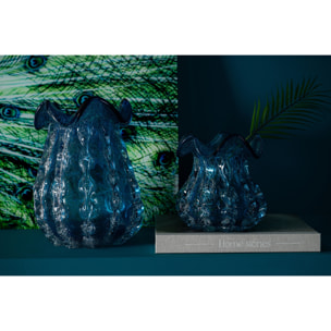 J-Line Vase Ralph - verre - bleu - large