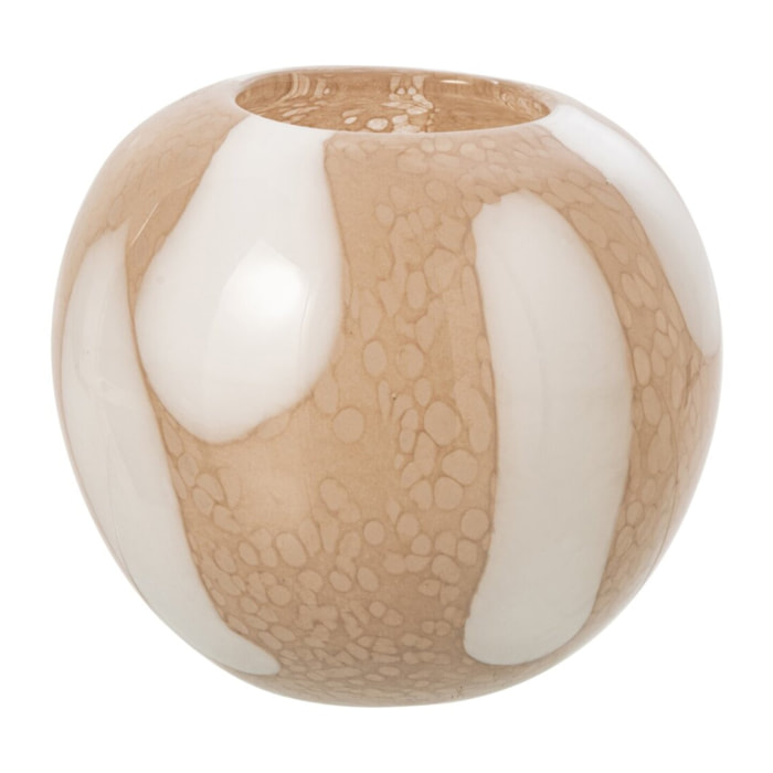 J-Line vase pois - verre - beige clair/blanc - small