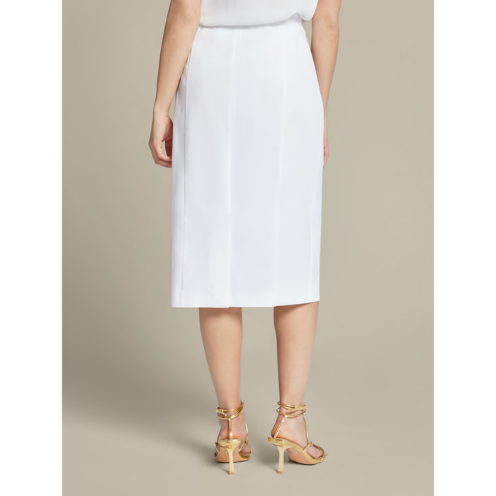 Elena Mirò - Gonna tubino in cotone stretch - Bianco
