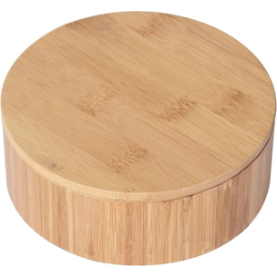 Espejo y Joyero redondo ALAIS de Bambú en color marrón