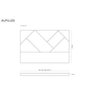 Tête de lit "Alpilles" 200x120cm en velours motif tropical