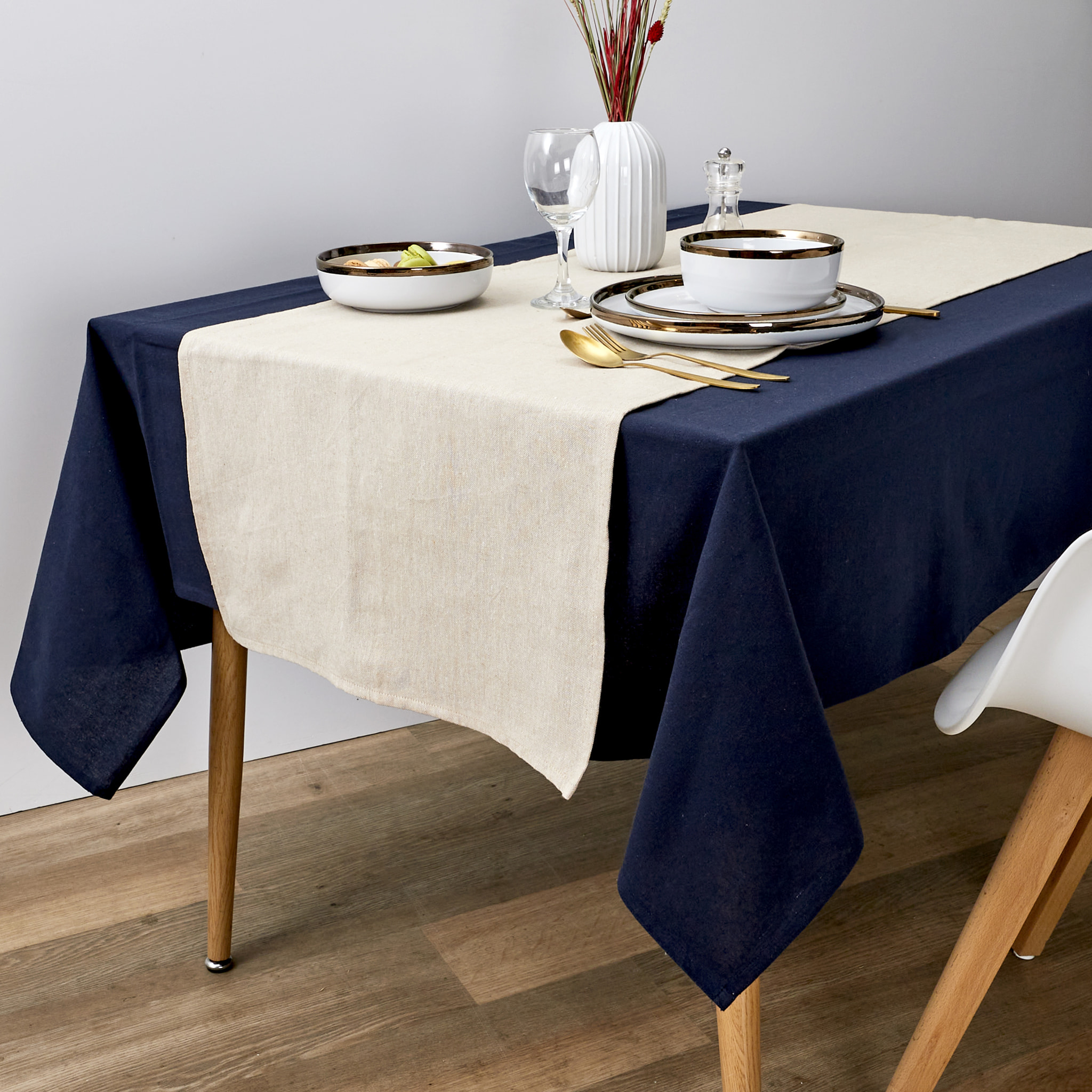 Chemin de table - HOME DECO FACTORY - Beige - Coton - Design épuré