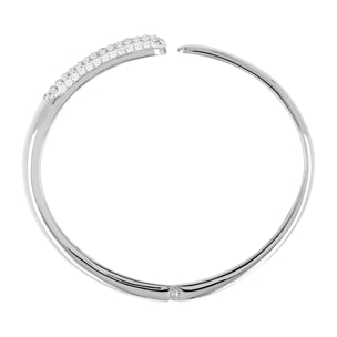 Bracciale Rigido White con Pavé in Cubic Zirconia