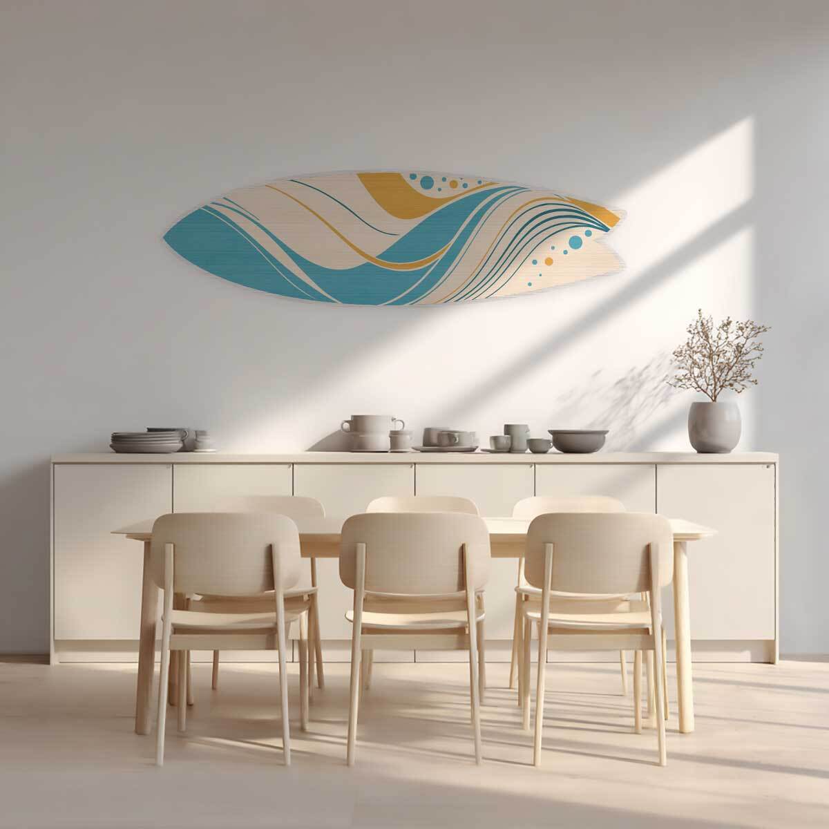 Planche de surf décorative Pastel waves Tableau alu Dibond
