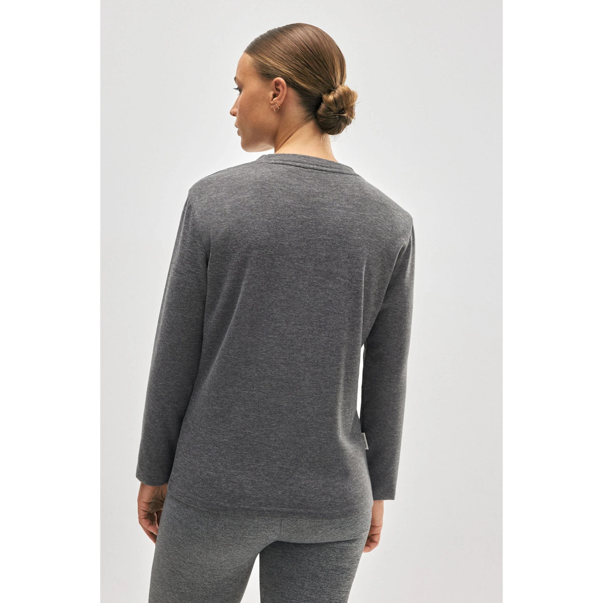 Maglietta termica in pile con stile sportivo color antracite