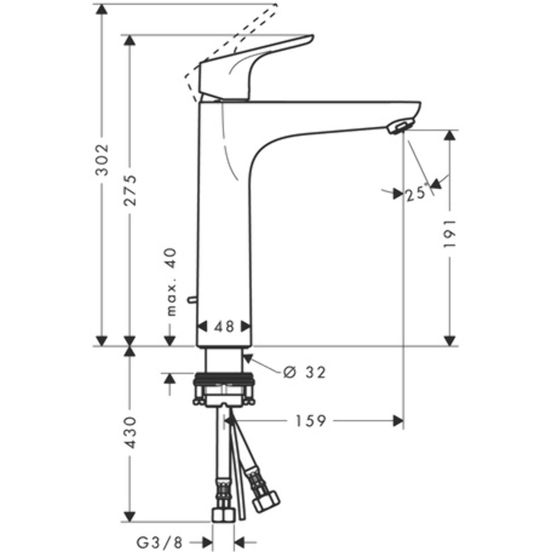 Mitigeur de lavabo HANSGROHE Focus , avec tirette et vidage chromé - 31608000