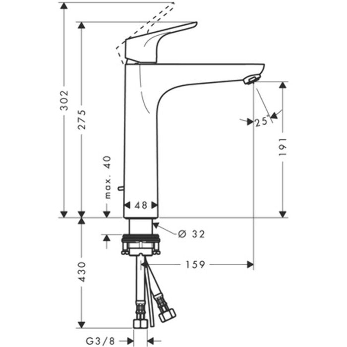 Mitigeur de lavabo HANSGROHE Focus , avec tirette et vidage chromé - 31608000