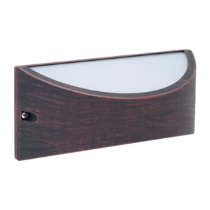 FORLIGHT Forlight Aplique Exterior LED IP54, Diseño Rectangular Marrón Óxido, Luz Neutra 4000K, 444 Lúmenes, Resistente y Eficiente, Ideal para Fachadas y Terrazas, 8.7W, 30,000 Horas de Vida