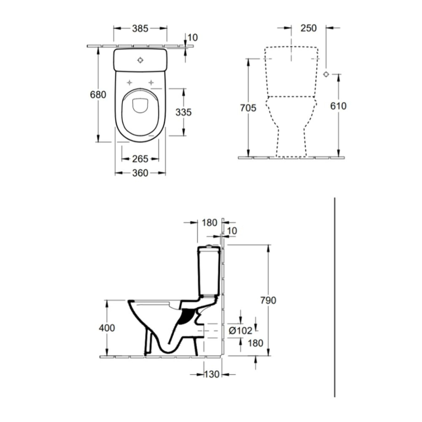 Pack WC O. Novo plus Ovale sortie horizontale Blanc CeramicPlus