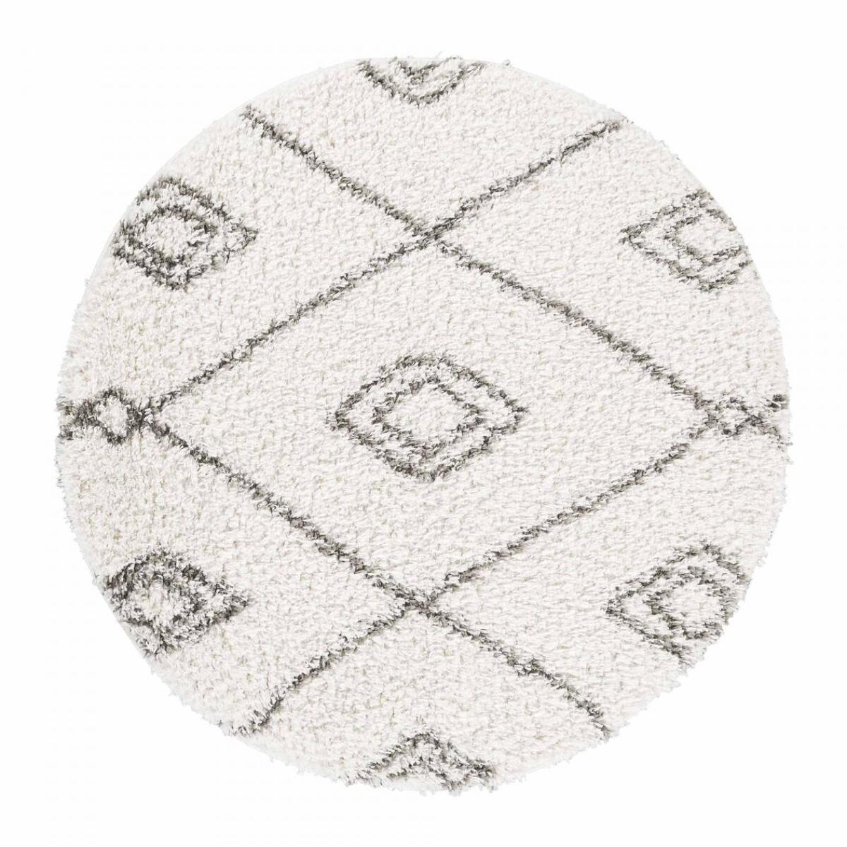 Tapis Shaggy longues mêches et aux motifs traditionnels Berbères