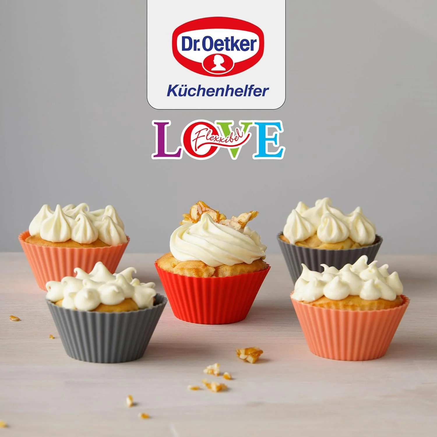 Lot de 12 caissettes muffins en silicone 7 cm Dr. Oetker Flexxibel Love