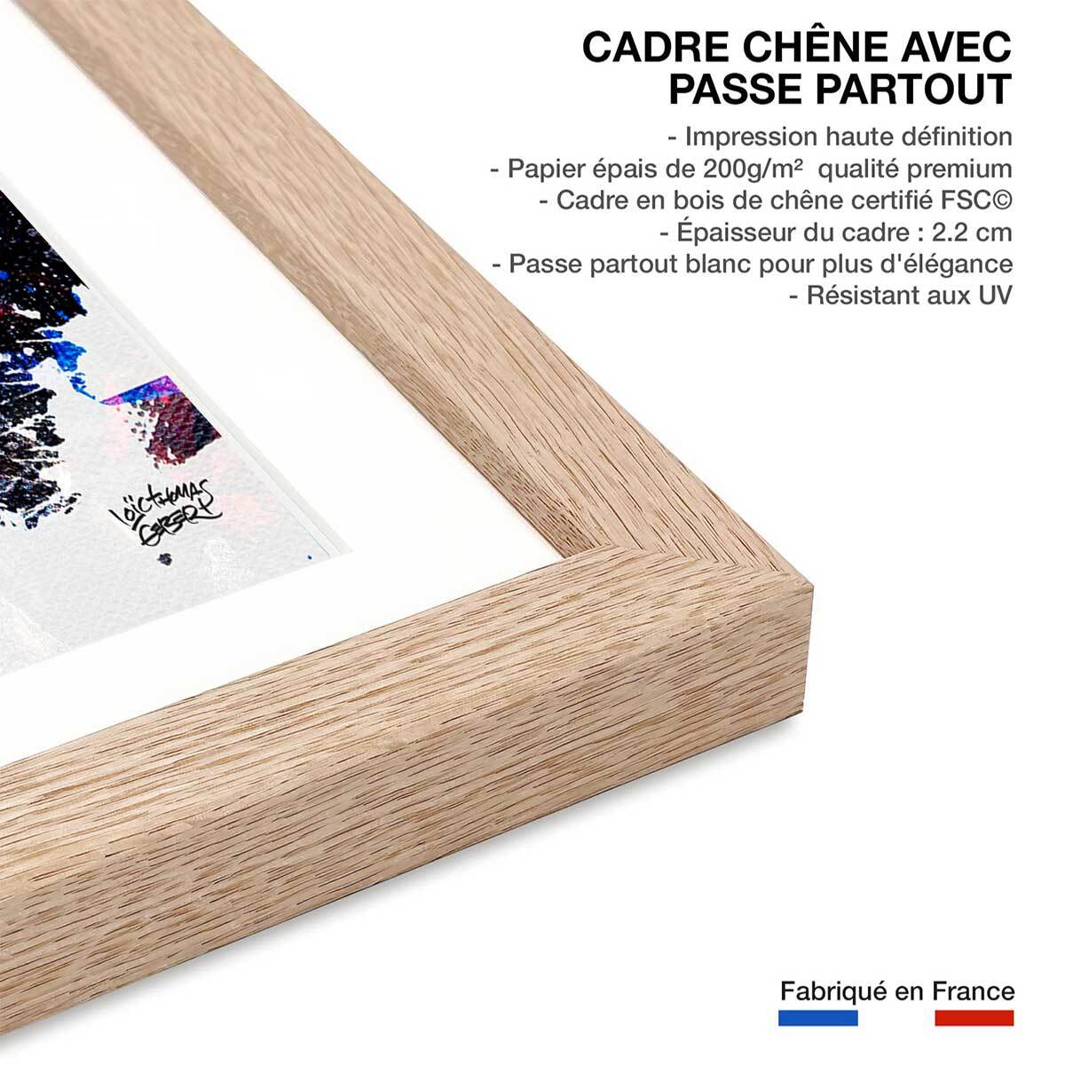 Affiche graffiti Affiche illustration joconde Affiche sous cadre bois