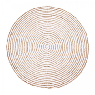 Tapis rond fait à la main en jute motif simple ROLI