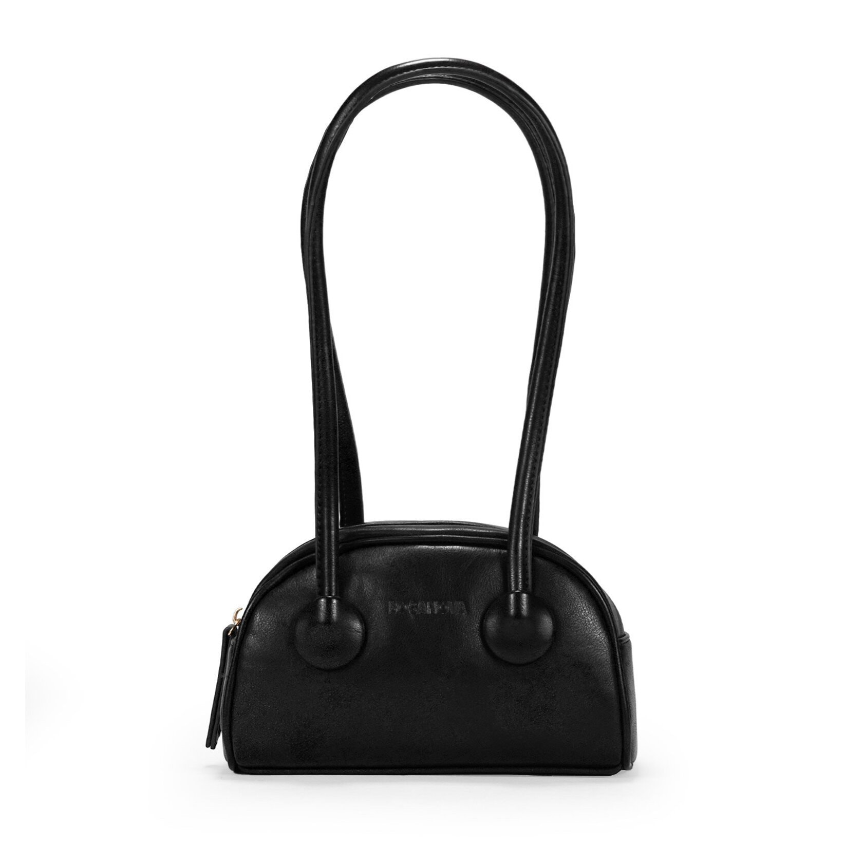 Bolso de hombro negro con cremallera