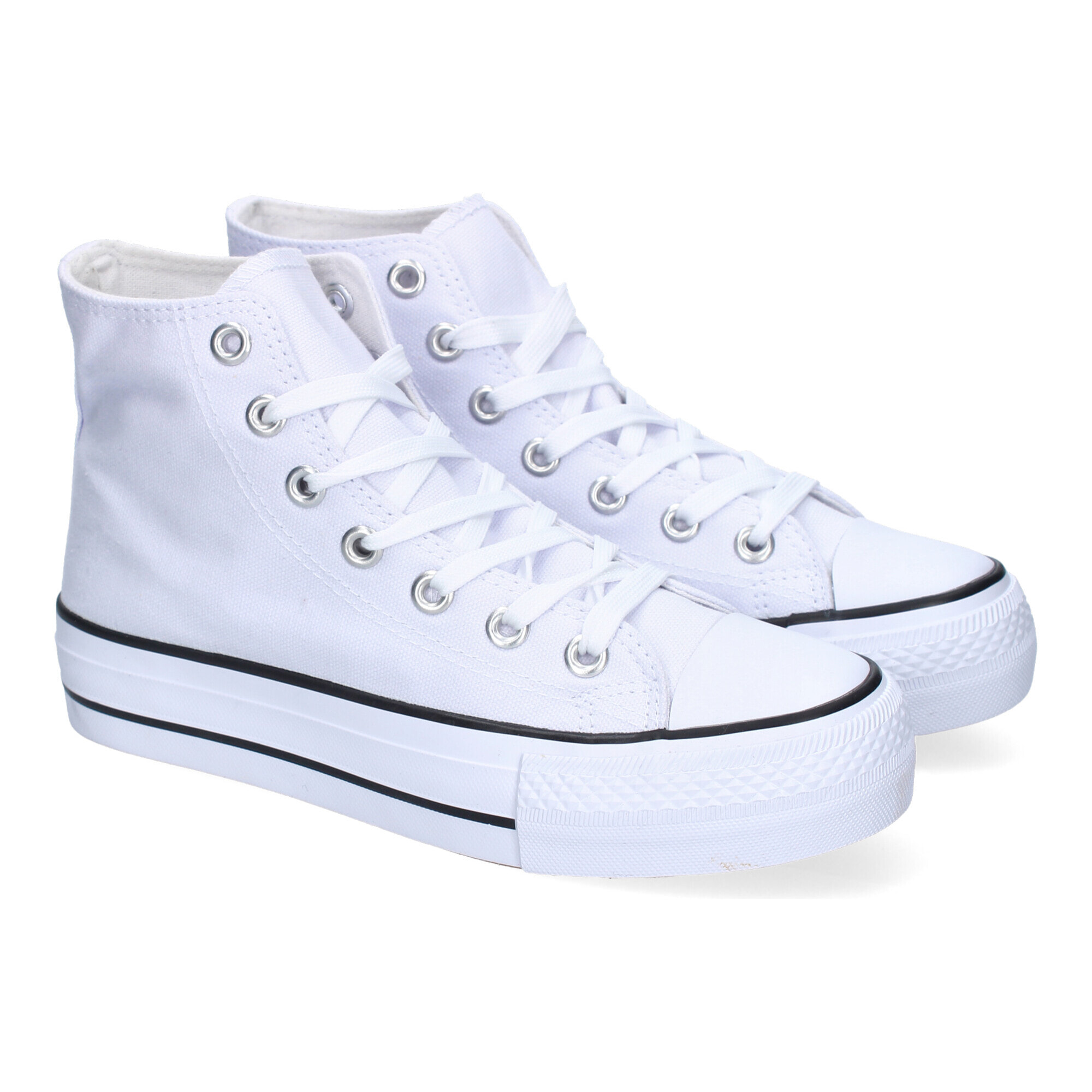 Zapatilla Abotinada de Mujer, Comoda, con Material de Lona, Estilo Bamba