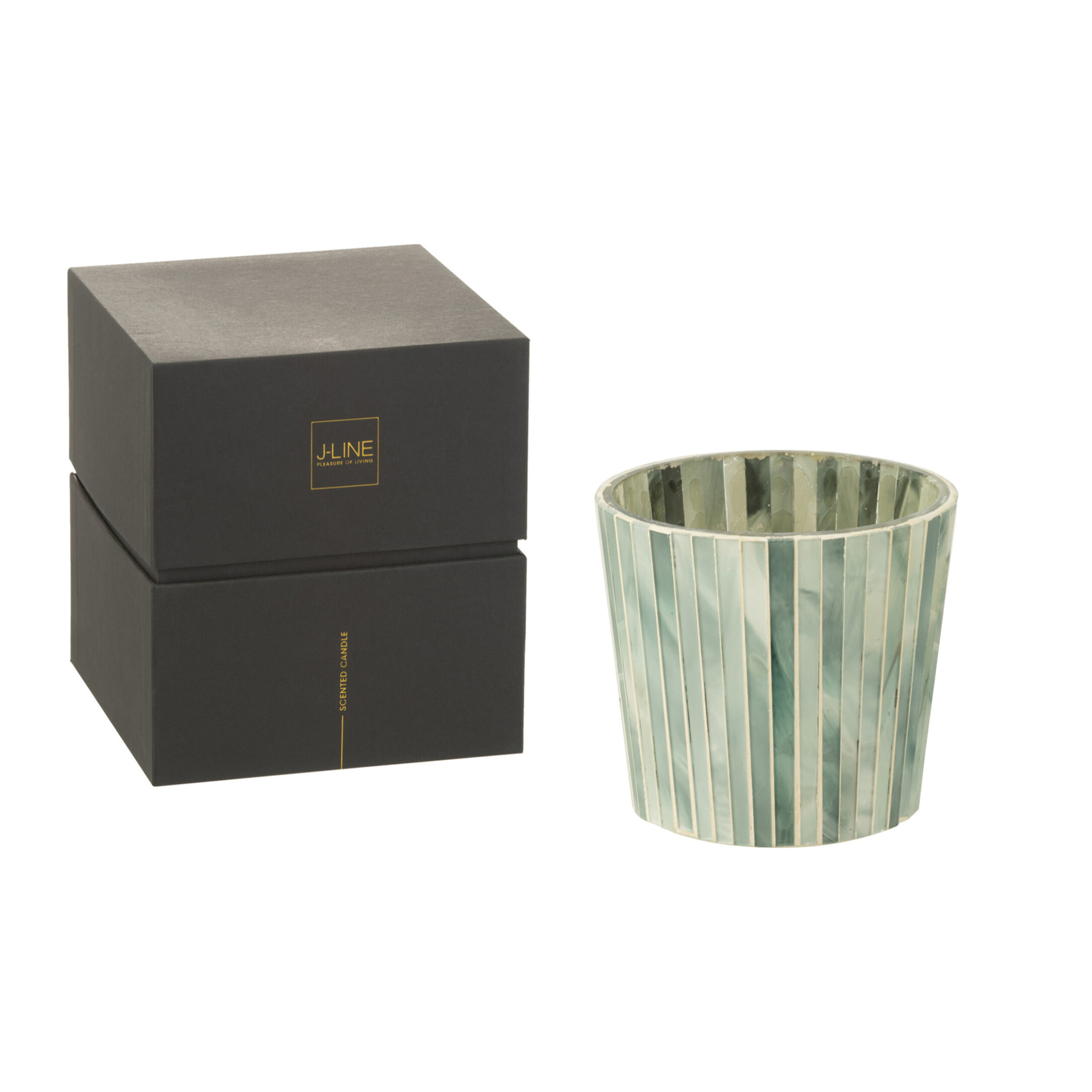 J-Line bougie parfumée Noa - Seaside Bliss - verre - bleu clair - small - 45H