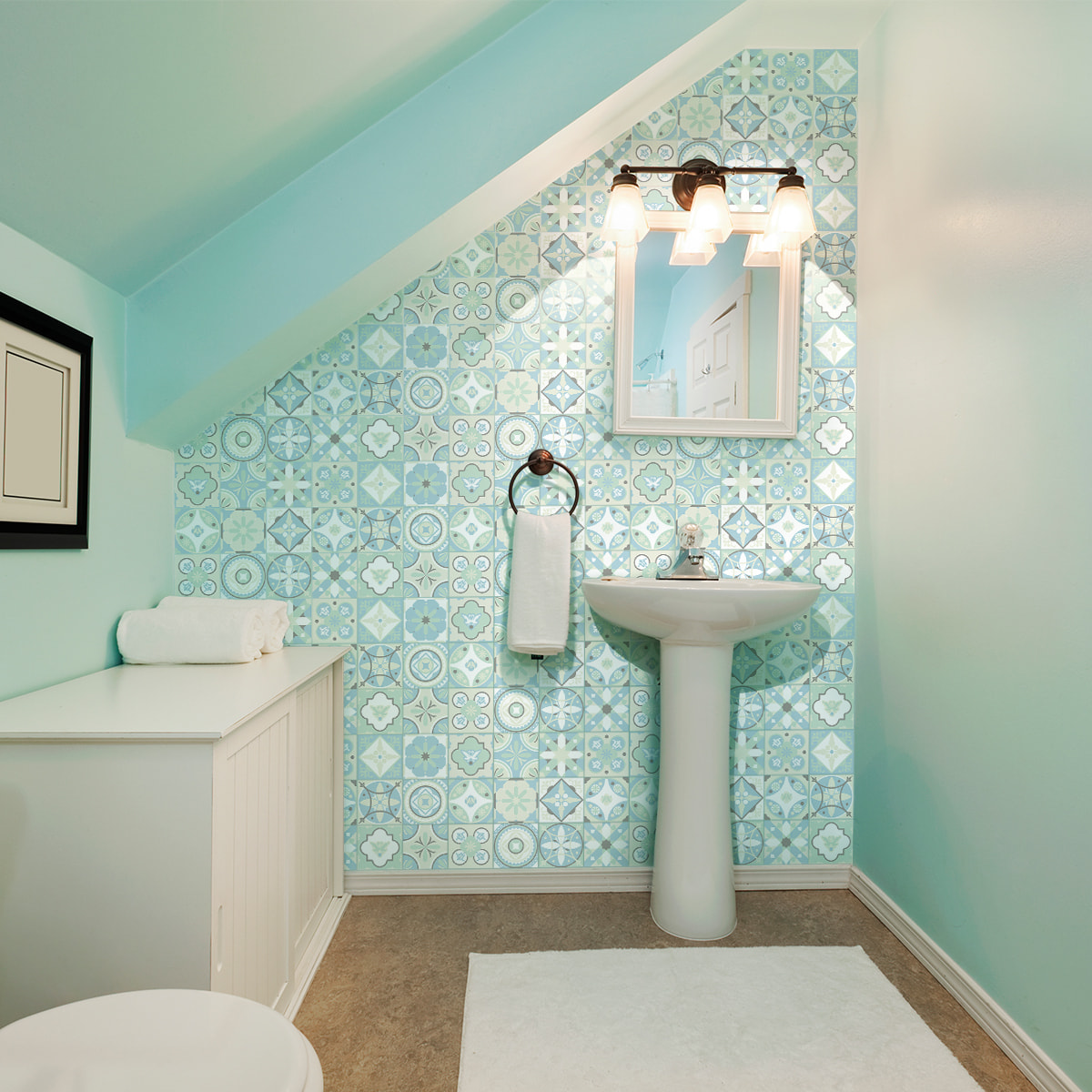 Stickers muraux - Sticker Mural Carrelage adhésif Cuisine Salle de Bain - 60 STICKERS CARRELAGES AZULEJOS CARMELINO