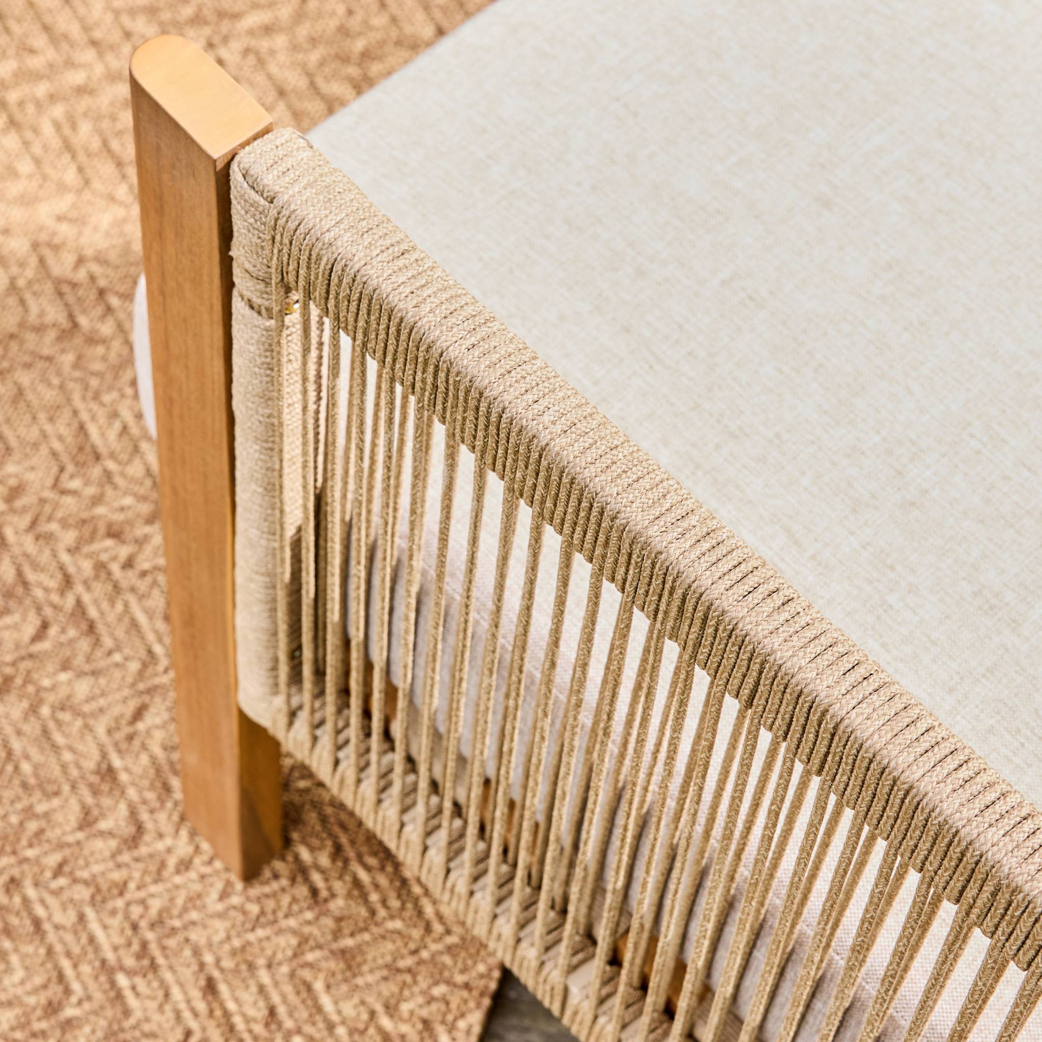 Salon de jardin acacia et cordes 5 places ELOMI