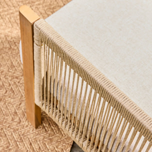 Salon de jardin acacia et cordes 5 places ELOMI