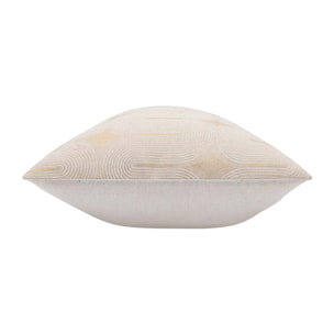 Coussin déhoussable en polycoton à imprimé métallisé - Beige