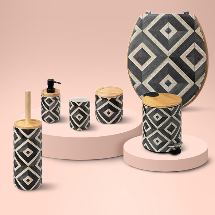 Brosse WC noir et beige "Canvas"