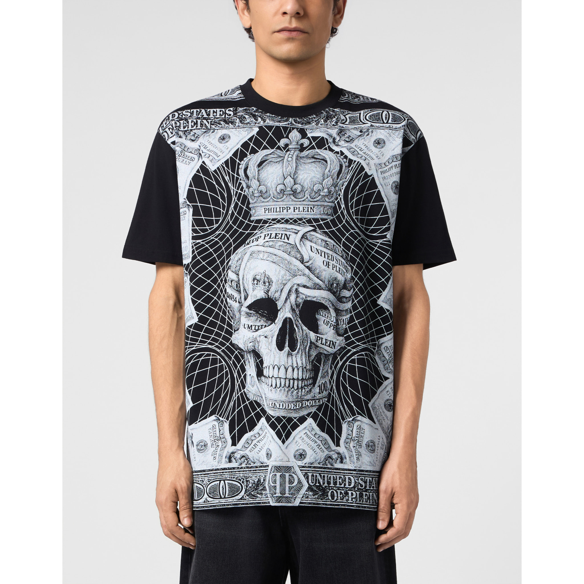 PHILIPP PLEIN Camiseta de cuello redondo y manga corta SKULL