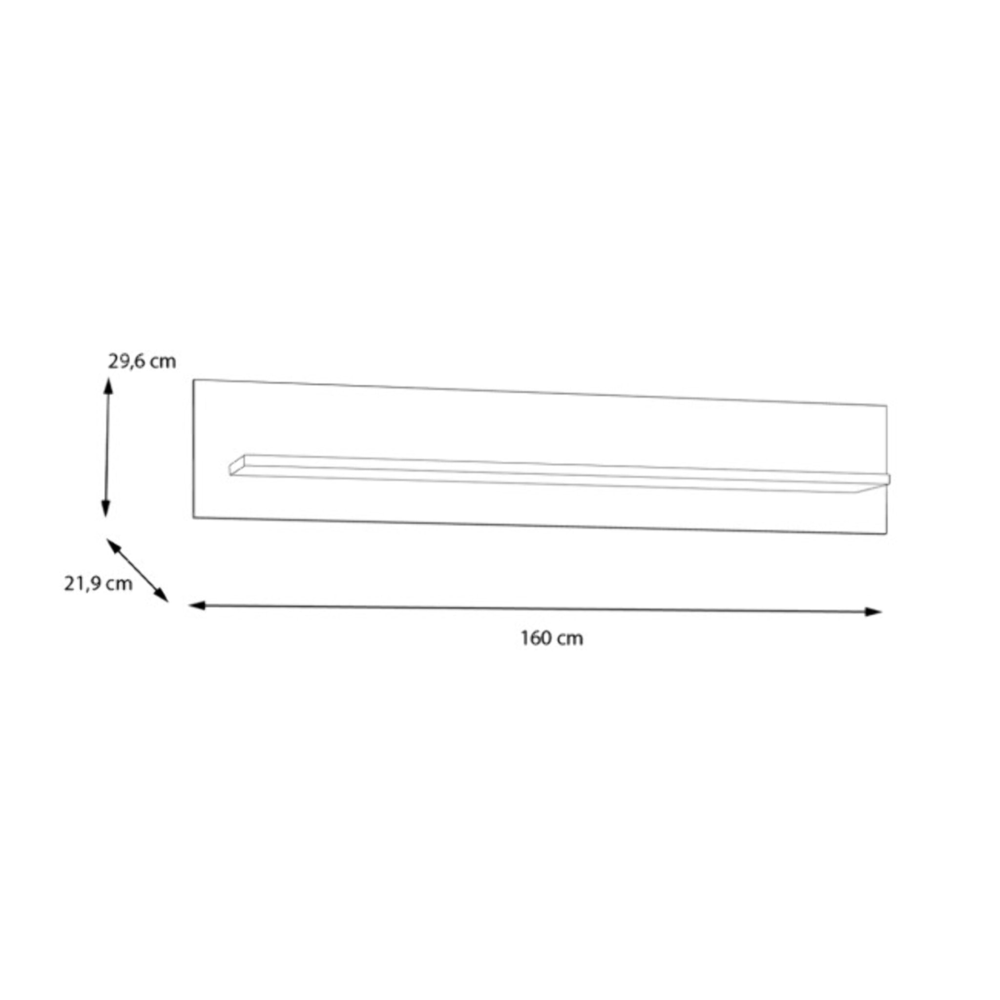 Etagère murale décor chêne et gris clair 160 cm - PENNY