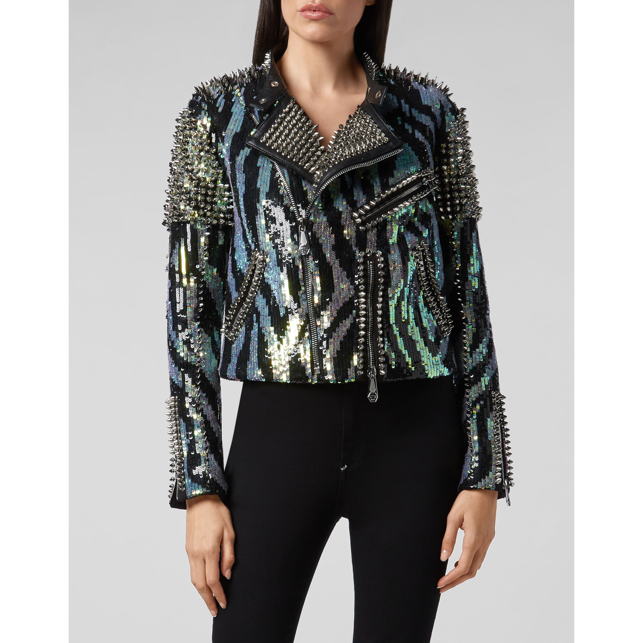 PHILIPP PLEIN Biker de cuero